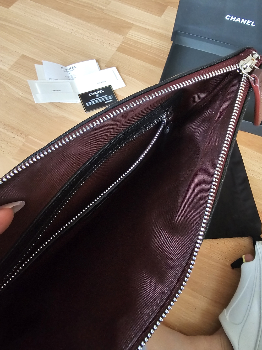 CHANEL Black Cavier Clutch Pouch - Picture 10 of 11